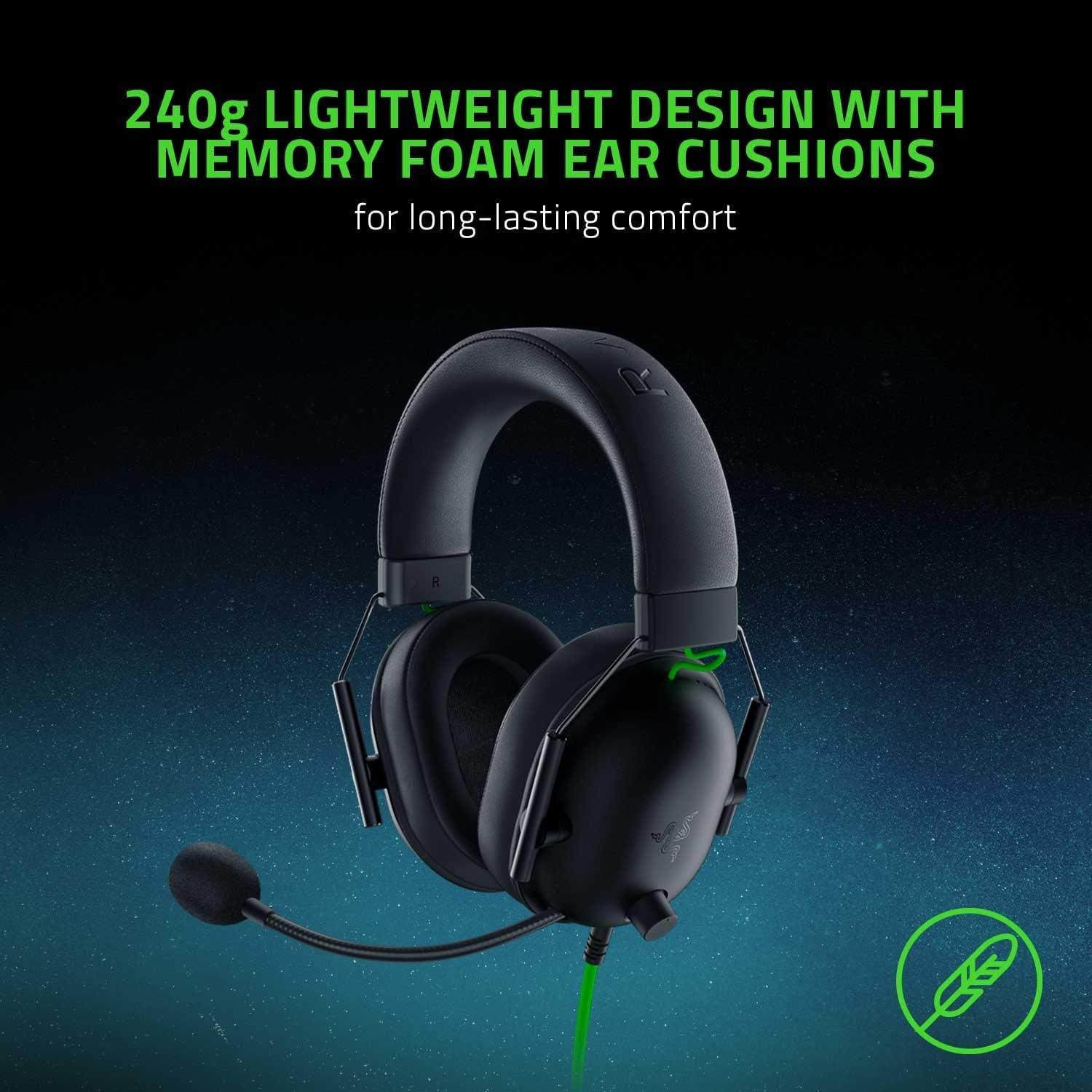 Razer BlackShark V2 X Gaming Headset – 7.1 Surround Sound, 50mm Drivers, HyperClear Mic, Memory Foam Cushions – PC, PS5, PS4, Xbox, Switch – 3.5mm Jack – Black