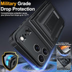 iPhone 17 Pro Max Wallet Case with Card Holder (4–5 Cards), RFID Blocking, Invisible Kickstand, Full Camera & Screen Protection + Privacy Screen Protector, Shockproof Military Drop Protection