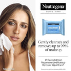 Neutrogena Micellar Makeup Remover Wipes – Twin Pack (2 x 25 ct) – 100% Plant-Based, Alcohol-Free Face Towelettes – Removes Waterproof Mascara & Oil – Dermatologist-Tested